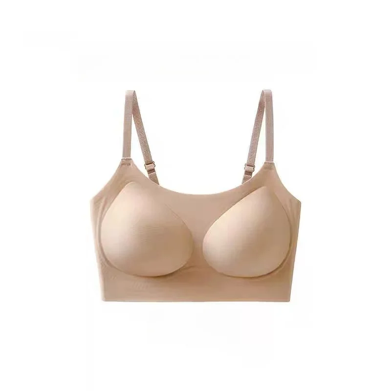 Stretchy Everyday Ladies' Floral Seamless Soft Bra Underwear Wireless Pull-on Gathered Cup Comfort Fit for Teen & Young Girls