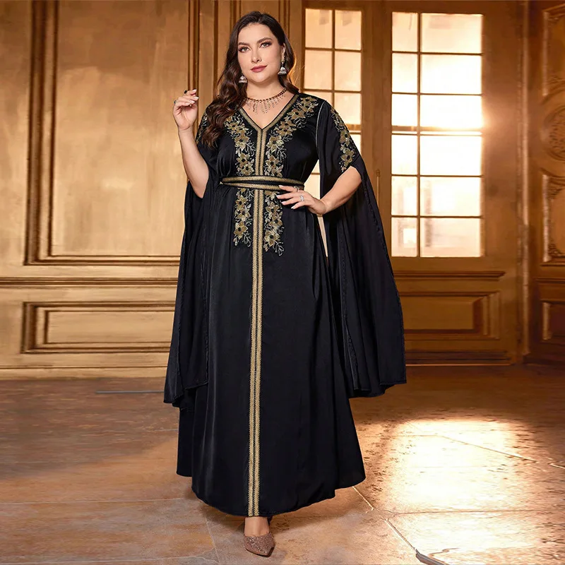 

KY775 Bead Matte Satin Robe Fashion Dubai Arab Elegant Dress