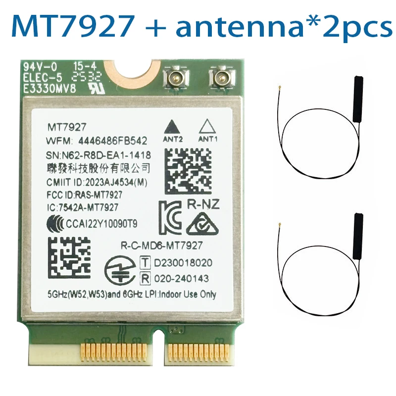 Karta sieciowa WiFi7 MT7927 8774M Tri-Band 2.4G/5G/6G Bezprzewodowa karta sieciowa WiFi Bluetooth 5.4 Gigabit Adapter WiFi7 — zdjęcie produktu 5