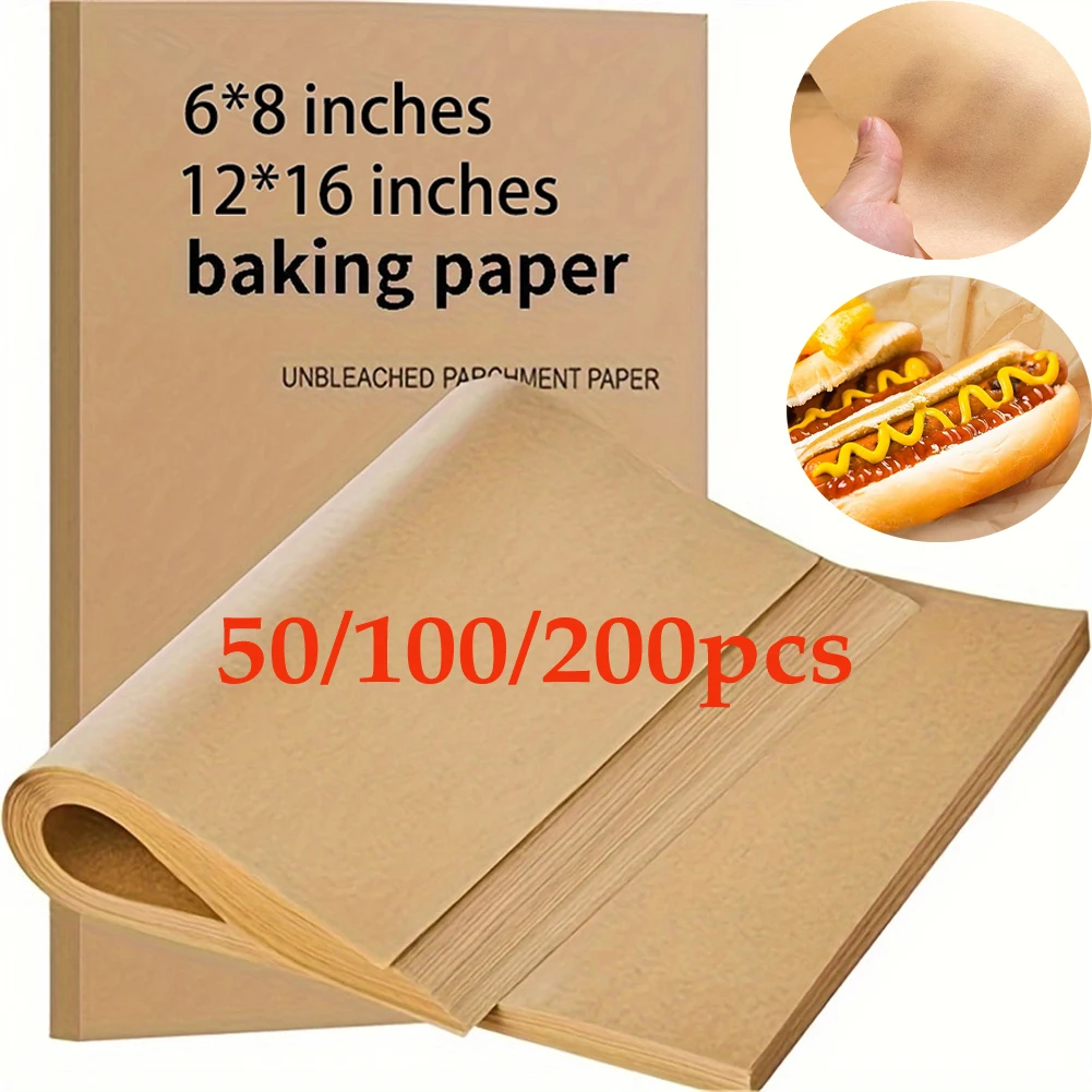

200pcs Pre-Cut Parchment Paper Baking Sheets Non-Stick, Half Sheet Pan Size for Baking Cooking Grilling Air Fryer Steaming