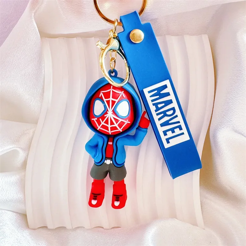 كارتون لقلادة سلسلة المفاتيح الرجل العنكبوت، الأخضر العملاق، كابتن أمريكا لطيف دمية حقيبة الظهر ملحق شماعات