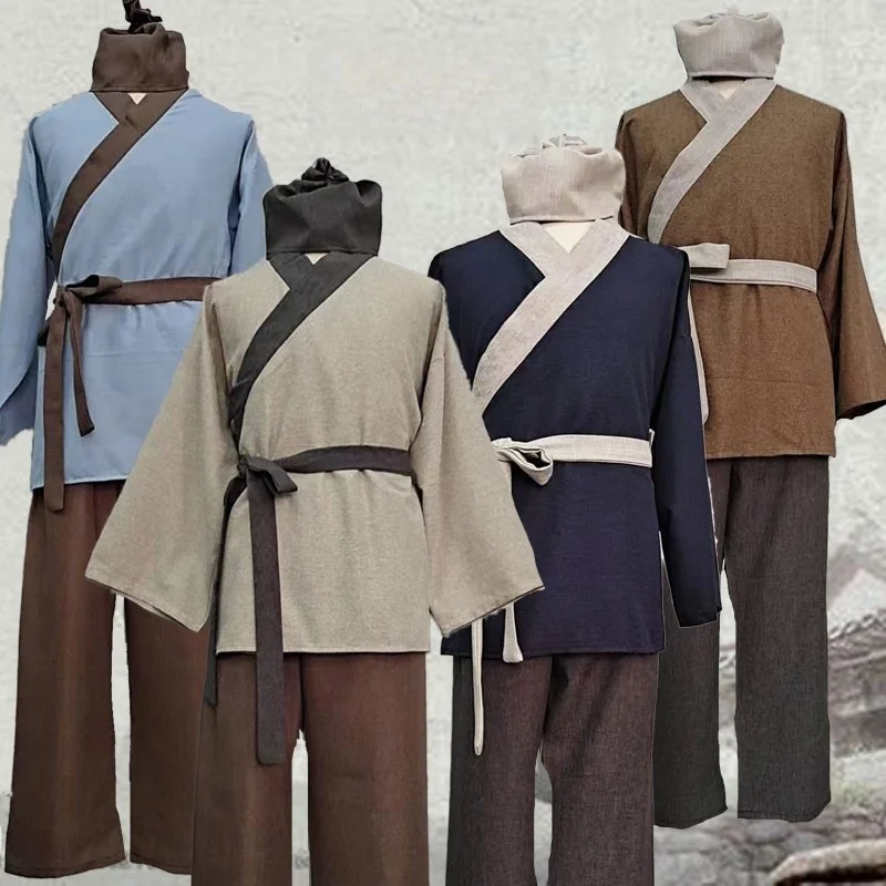 men's-ancient-chinese-costume-second-in-command-tea-house-waiter-crowd-actor-villager-servant-clothing-autumn-youth-fashion