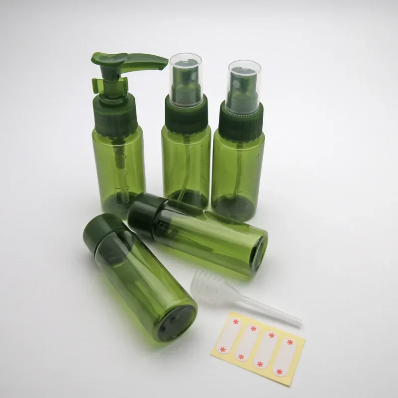 7 Pcs/Set Brown Color Refillable Sub-bottling Kit Holiday Divided Bottle Travel Portable Bottling