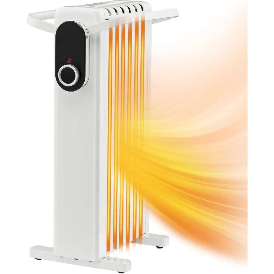 

1500W Oil Filled Radiator Heater for Indoor Use with 3 Heat Settings Portable Electric Space Heater Featuring Tip-Over and Doub
