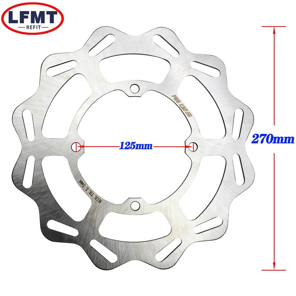 270mm 240mm Motorcycle parts Front Rear Brake Disc Rotor Disk For Kawasaki KX125 KX250 KX250F KX450F KLX450R 2006-2021 Motocross