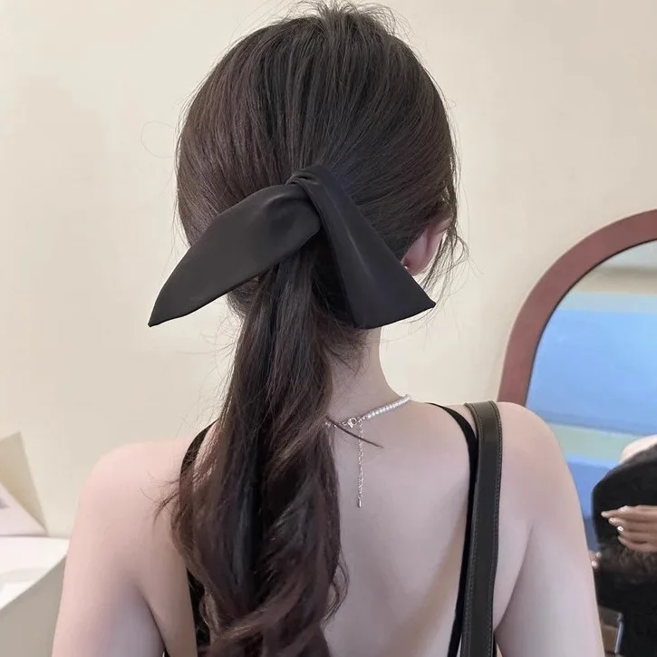 

Premium Satin Rabbit Ear Small Banana Clip Non Slip Ponytail Holder Updo Styler Korean Hair Accessory For Women