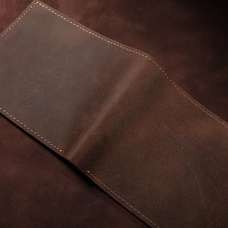 Free Custom First Letter Retro Crazy Horse Leather Wallet Ultra-thin Leather Coin Wallet Fashionable Men's Short Money Set 2025