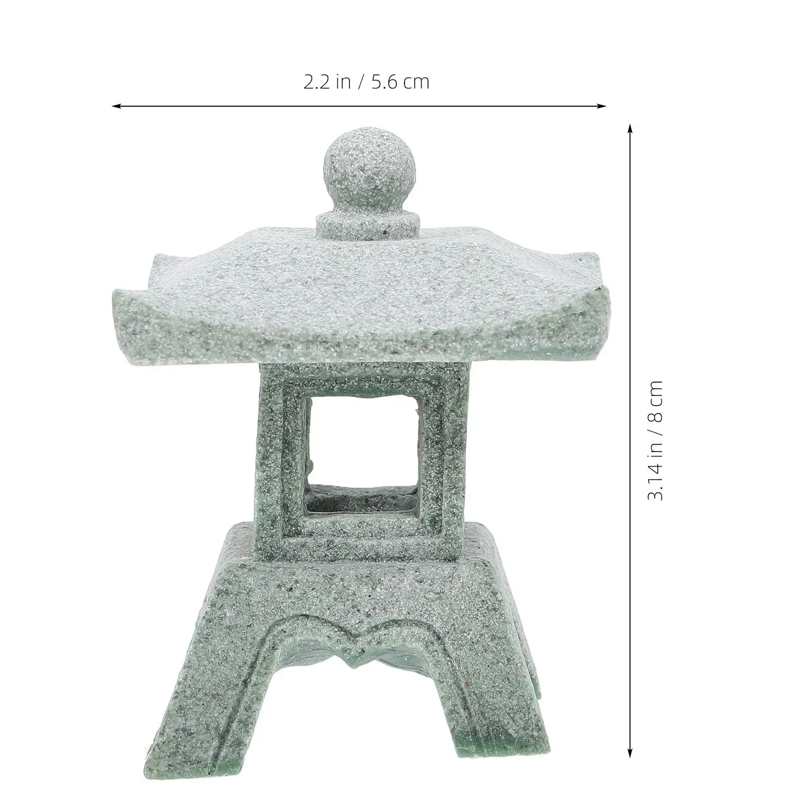 Ornamenti per lanterne in pietra Decorazioni da giardino Zen Mini padiglione Statua in arenaria verde Modello minuscolo Decorazione per interni ed esterni Giardino