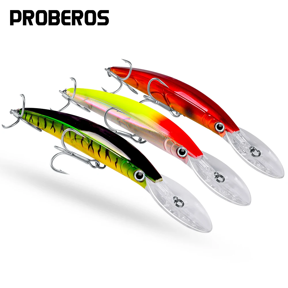 

1Pcs Wobblers Fishing Lure 17cm 27g Minnow Lure Deep Diving Artificial Hard Bait Trolling Boat Sea Fishing Bass Pike Lure