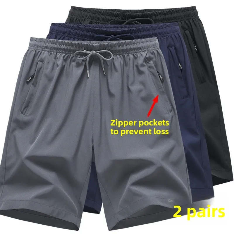 

Ice Silk Qui Dry Sports orts Men's Summer Loose Straight Leg Outdoor Wearable Big orts for Middle-Aged And ly Fathers