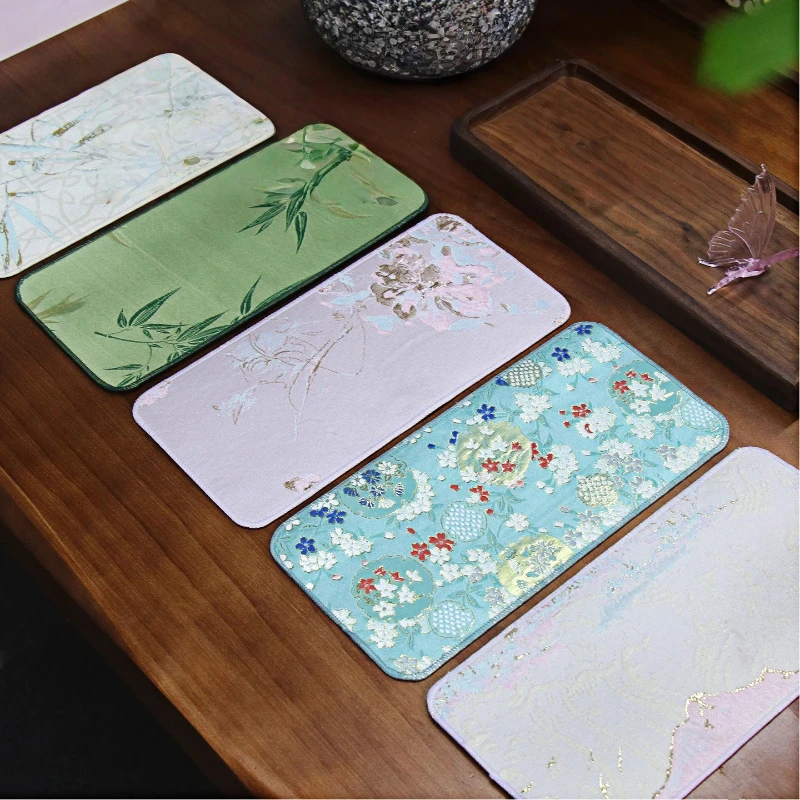 Brocade Chinese Style Soft Arm Rest Pad Anti Ink Stain Comfortable Calligraphy Painting Practice Desk Art Stationery Organizer