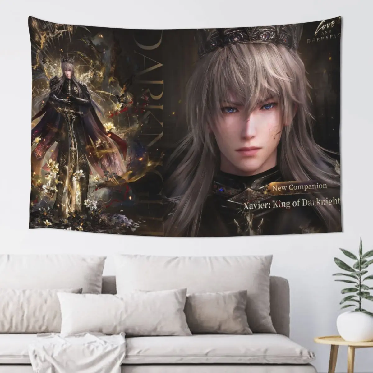 نسيج حائط لتعليق الحب والمساحة العميقة ملك فارس الظلام المفروشات العصرية المطبوعة الحفل راية DIY بها بنفسك النوم ديكور المنزل بطانية #2