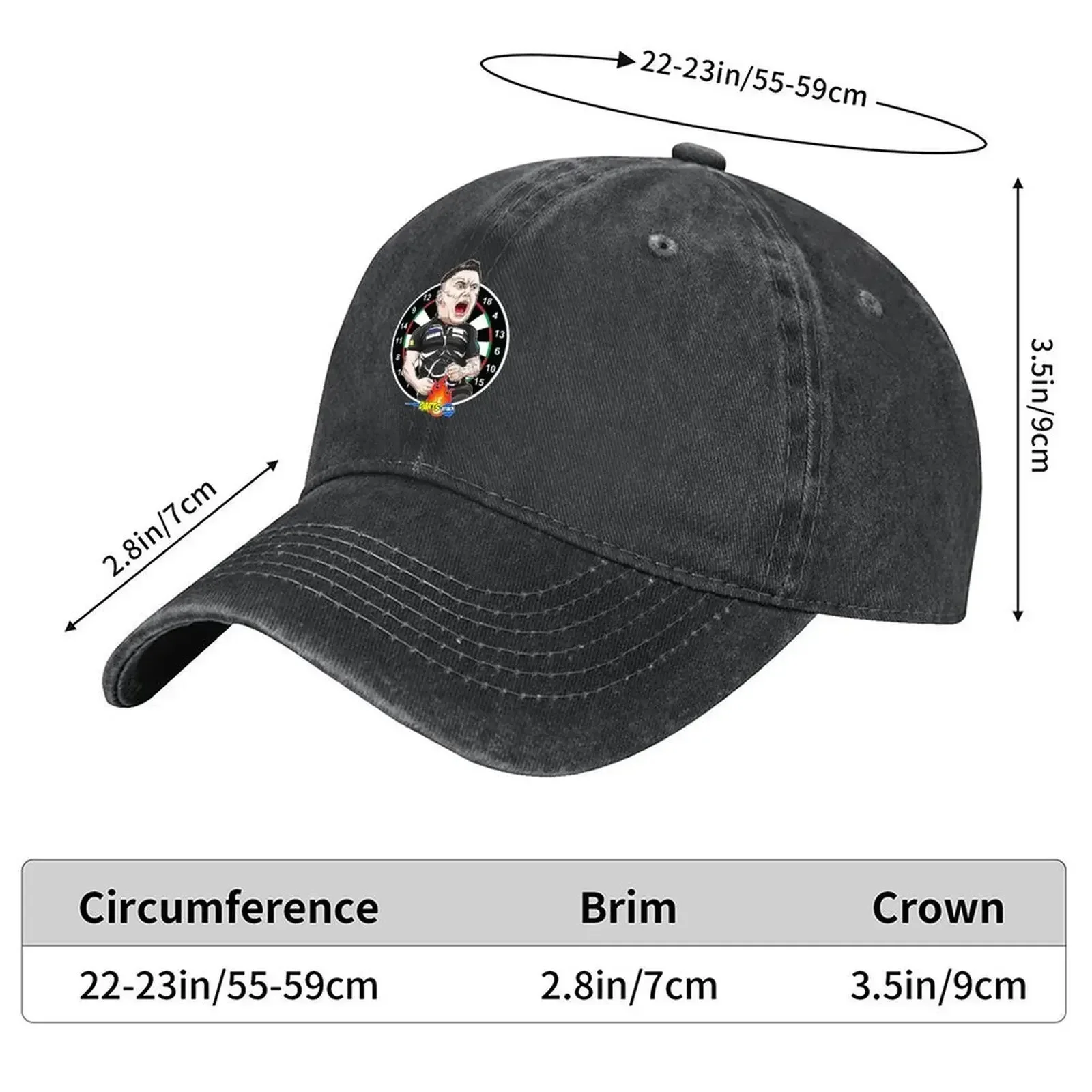 New Caricatura Gerwyn Price by Darts Attack Baseball Cap Christmas Hat Ball Cap beach hat Luxury Brand Hats For Women Men's