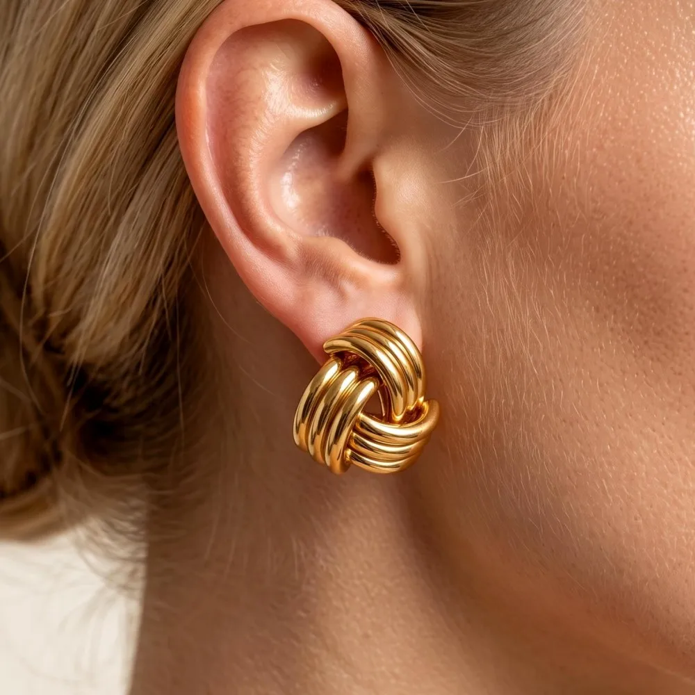 Minimalistische Vintage-Ohrringe aus Edelstahl mit unregelmäßiger rechteckiger Form, wasserdicht, für Damen, Weihnachts- und Hochzeitsschmuckgeschenk – Detail 13
