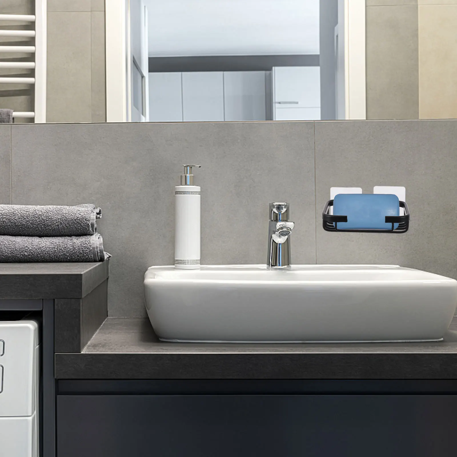 

1Set Wall Hanging Soap Dish Holder Aluminium Shower Soap Rack Self Draining Bathroom Storage Bathroom Storage Rack