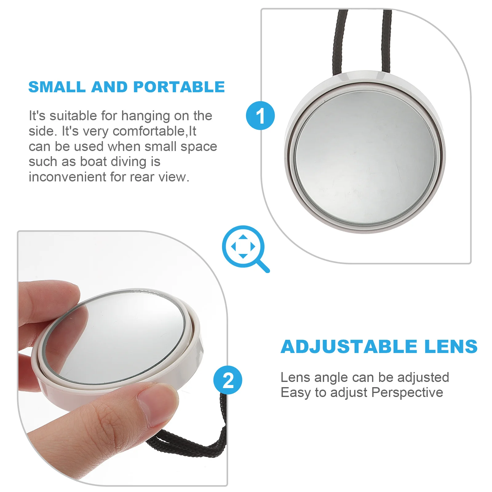 

1Pcs Diving Rearview Mirror 360 Degree Adjustable Angle Portable Scuba Diving Equipment Safety Mirror Underwater Equipment