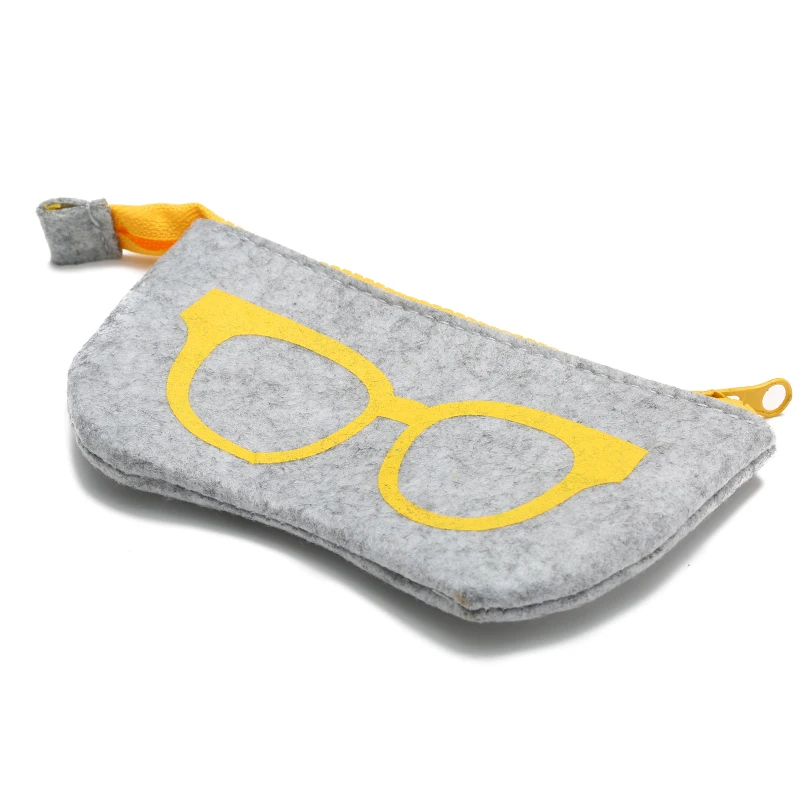 5 Colors Unisex Cosmetic Bag Portable Wool Felt Cloth Glasses Bag Eyeglasses Cases Sunglass Pen Students Unisex Storage Bags