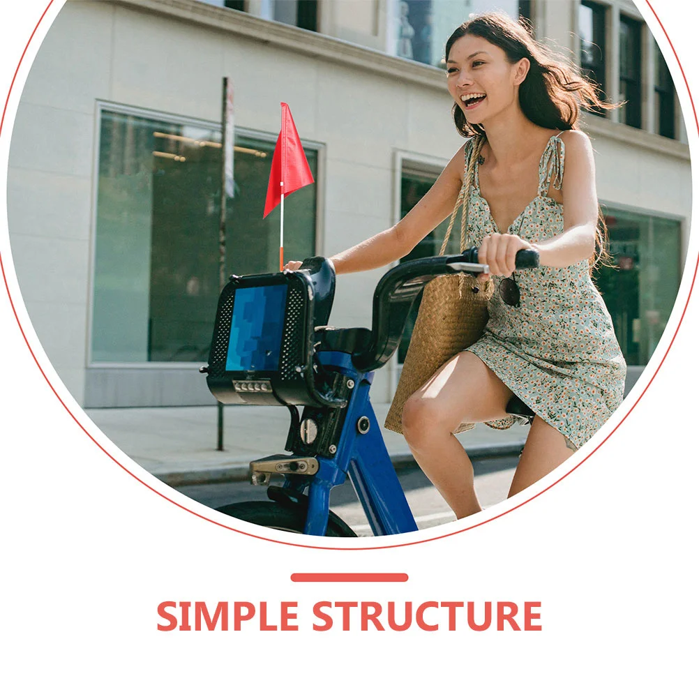 2Pcs Bike Flags Pole Bright Durable Tear-Resistant Cycling Tail Safety Flag Trailer Bicycle Riding Accessory Bike Flag Pole