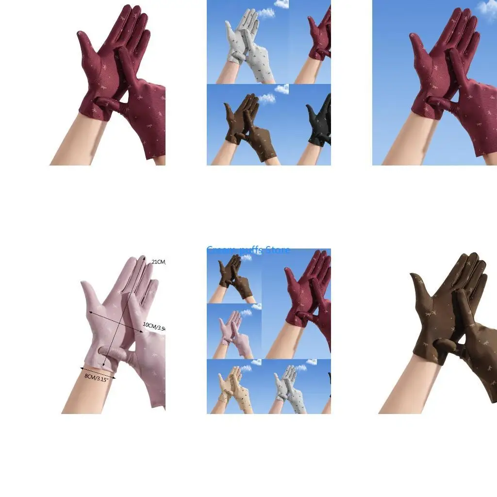 50LE 1 Pair Sunscreen Gloves Summer Spring Gloves Short Driving Gloves Anti-UV Elastic Ultra-thin Gloves for Riding Bicycling