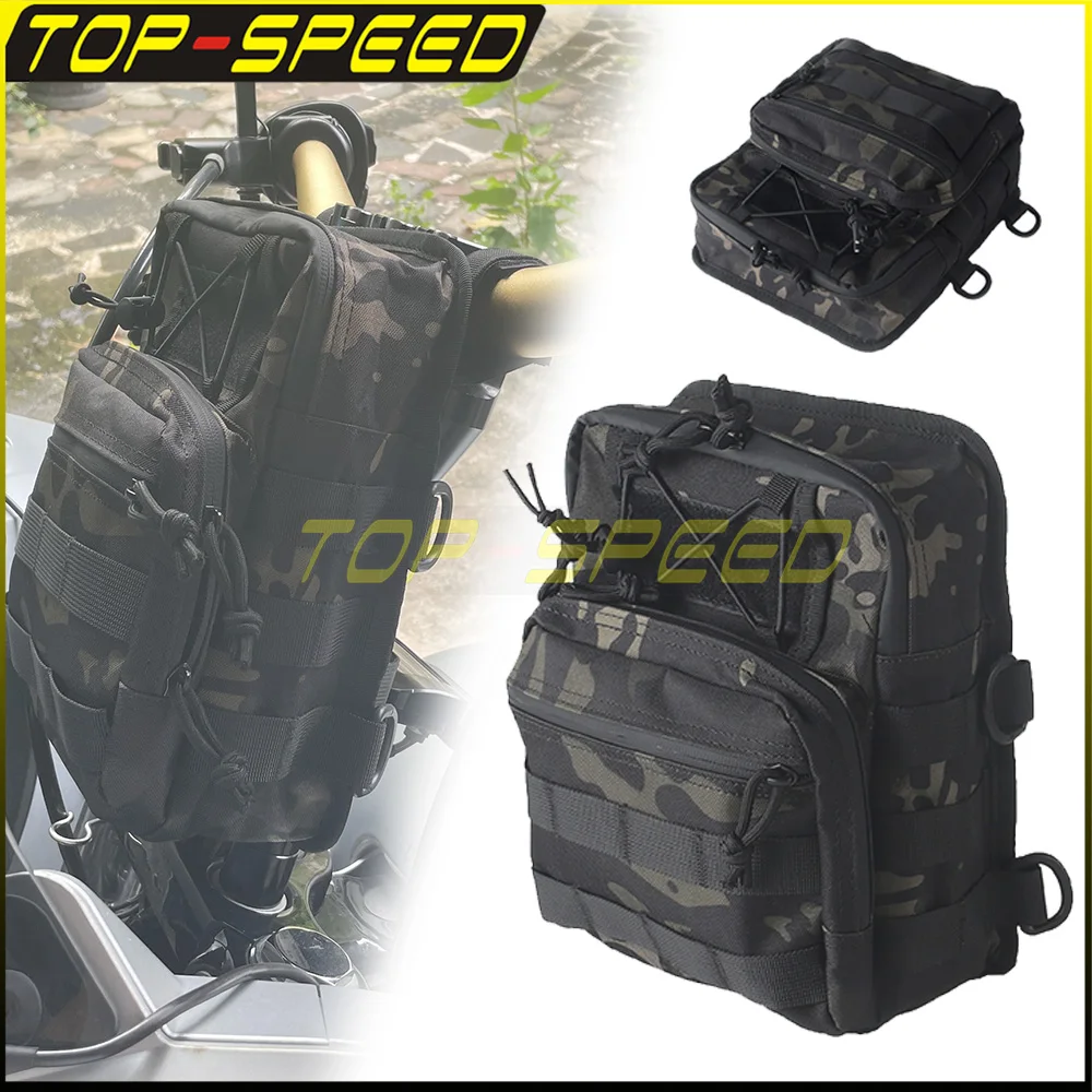 Universal Motorcycle Tool Bag Front Handlebar Bag 1680D Ballistic Nylon Saddle Bag For Harley Low Rider Dyna Chopper Cafe Racer