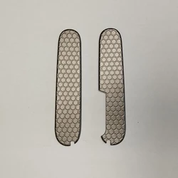 벌집 패턴 티타늄 합금 나이프 핸들 저울, 91mm 빅토리녹스 스위스 아미 나이프 그립, DIY 제작 액세서리 부품, 1 쌍