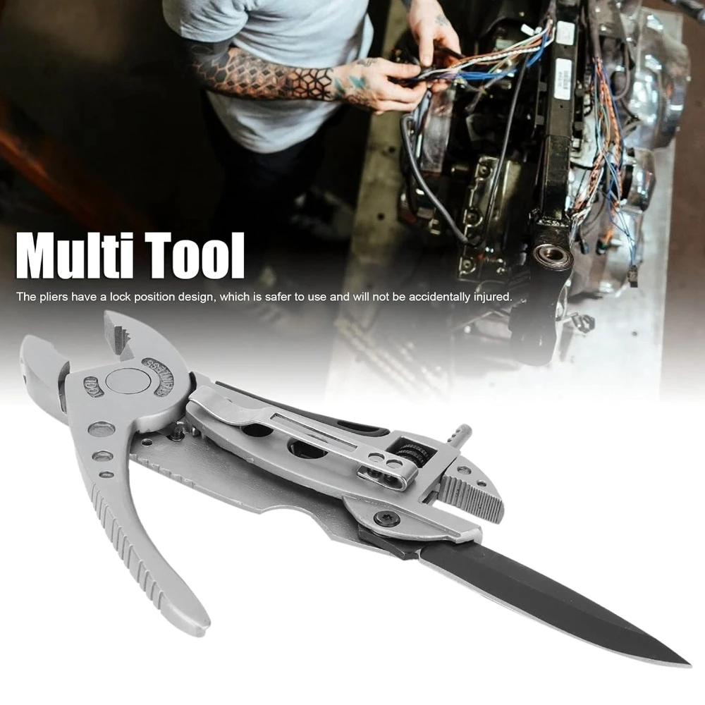 Adjustable Wrench Multitool Multitool Camping Multi Tool Plier Screwdriver Bits Pliers Survival Emergency Gear Assembly Be Used