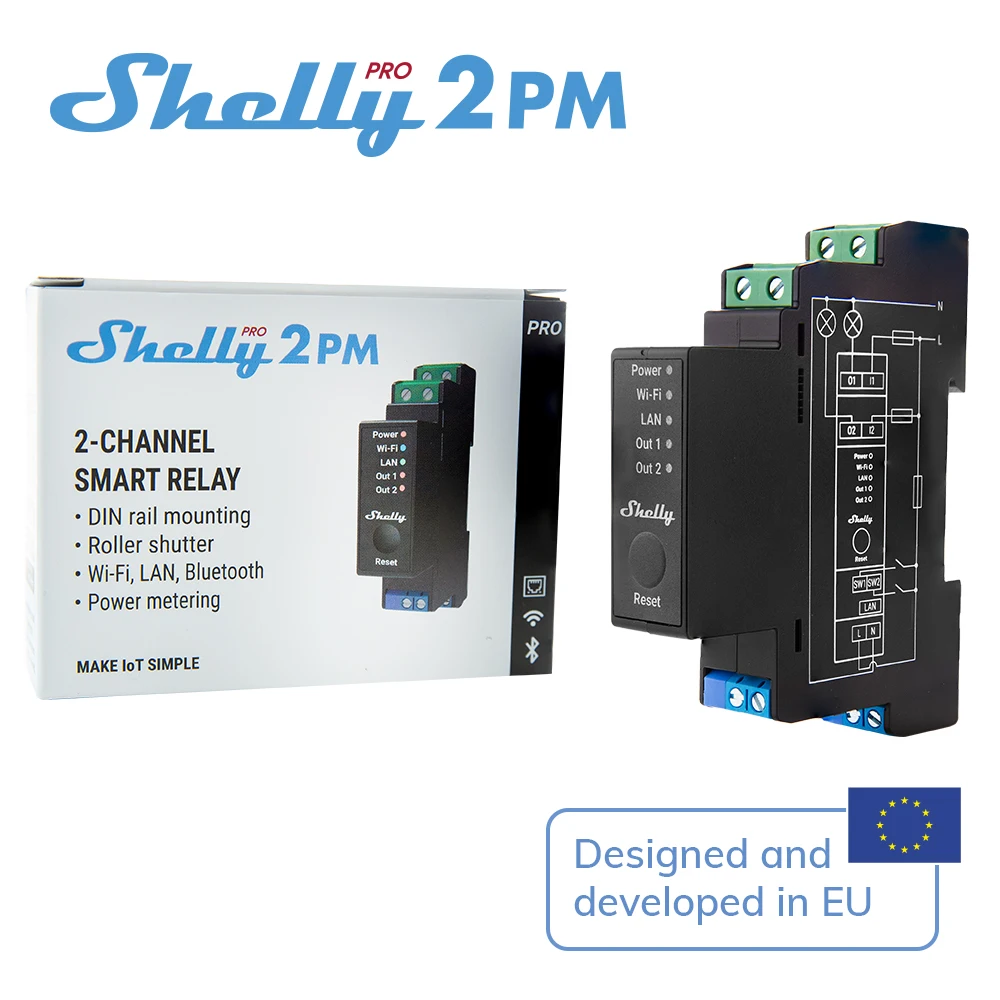 Imagem -04 - Shelly Pro 2pm Canais Din-trilho Interruptor de Relé com Medição de Energia e Controle de Cobertura Rolo