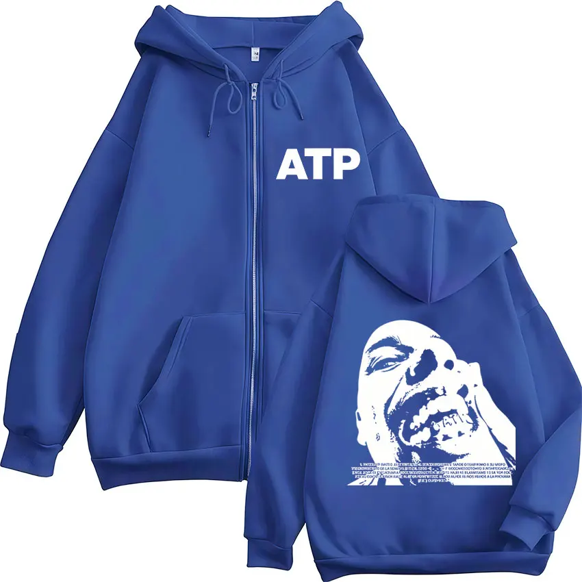 مغني الراب NSQK ATP FM ألبوم جولة الراديو 2025 سترة هودي الرجال الملابس روك الهيب هوب القوطية سستة البلوز موضة المتضخم هودي #5