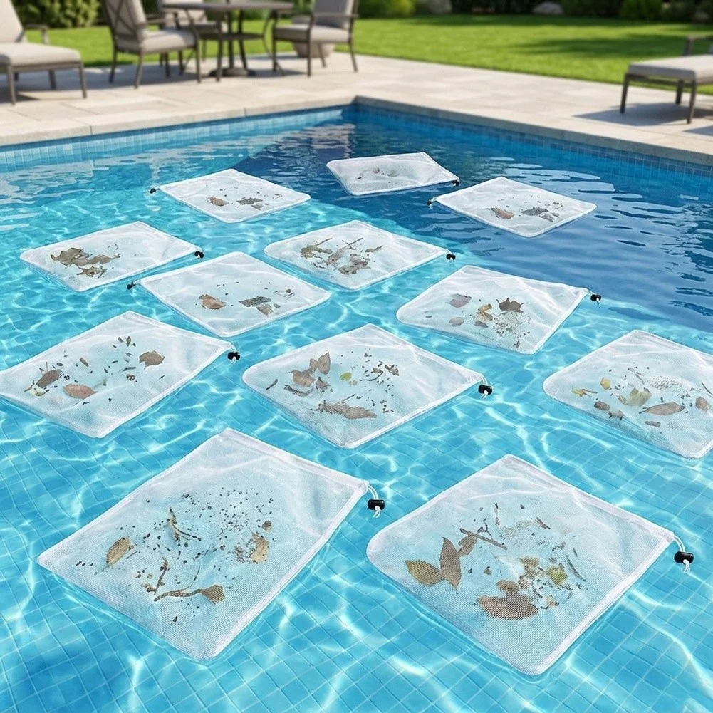 Ultra Fine Mesh Net Bag For Pool Skimmer 56x66cm Stops Leaves Sand Pet Hair For Various Slide Bars In-Ground Above Ground Pools