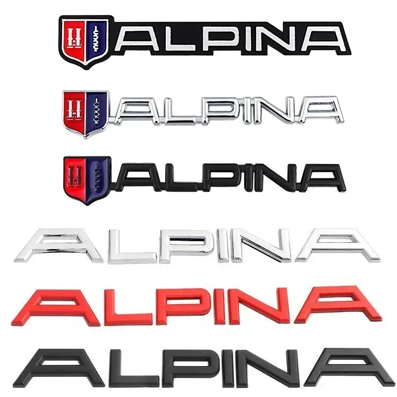 3D Metal ALPINA Logo Car Rear Trunk Fender Stickers Decals Front Hood Grill Emblem Badge Car Styling Accessories