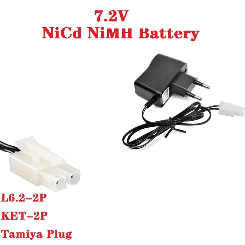 4.8V 6.0V 7.2V 8.4V 9.6V Charger for NiCd NiMH battery Input 100V-240V with Tamiya Kep-2p Plug charger For RC toys 7.2V Charger