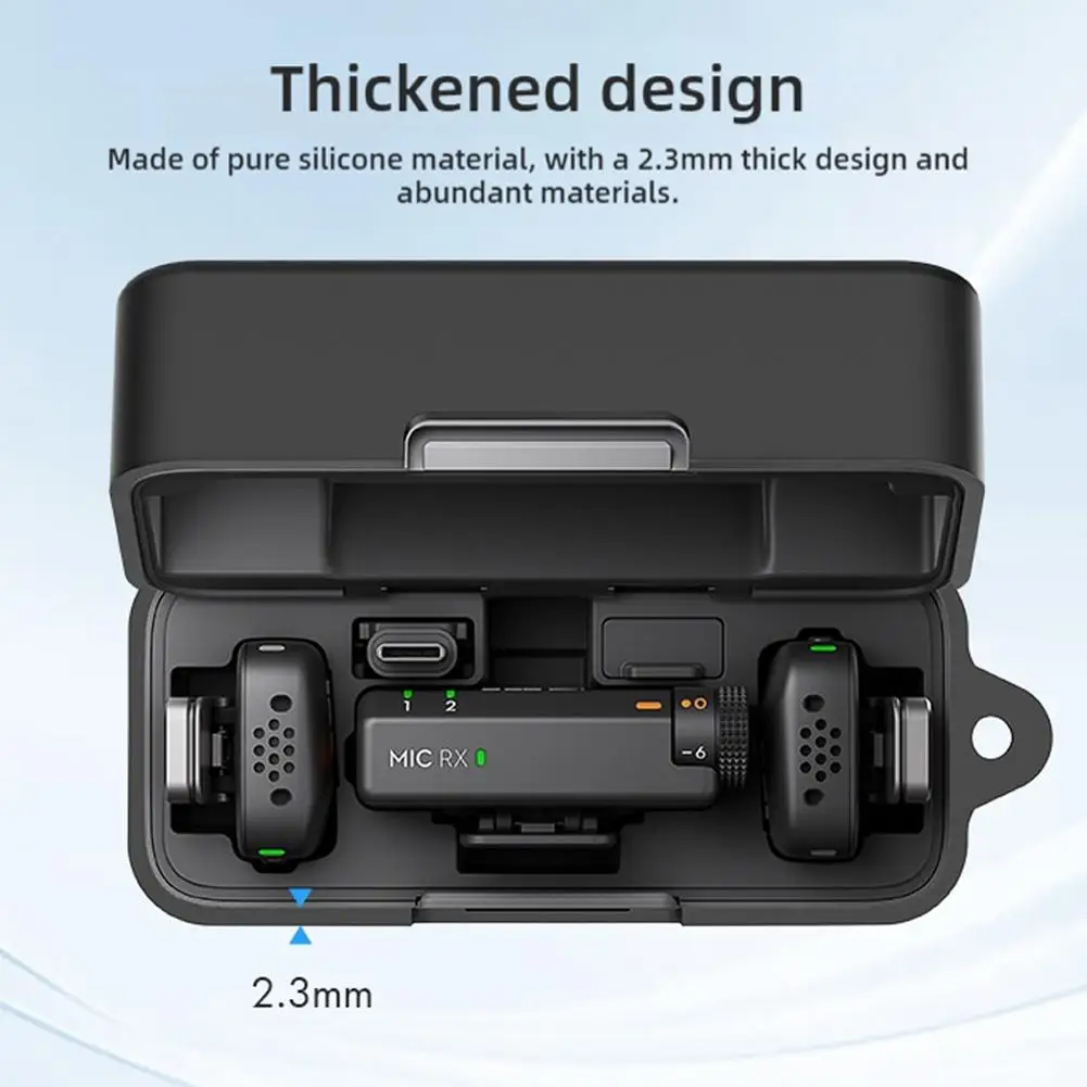 Wireless Microphone Protective Case Dustproof Silicone Case For DJI Mic 2 Shockproof Microphone Anti-Drop Mic Charging Box Case