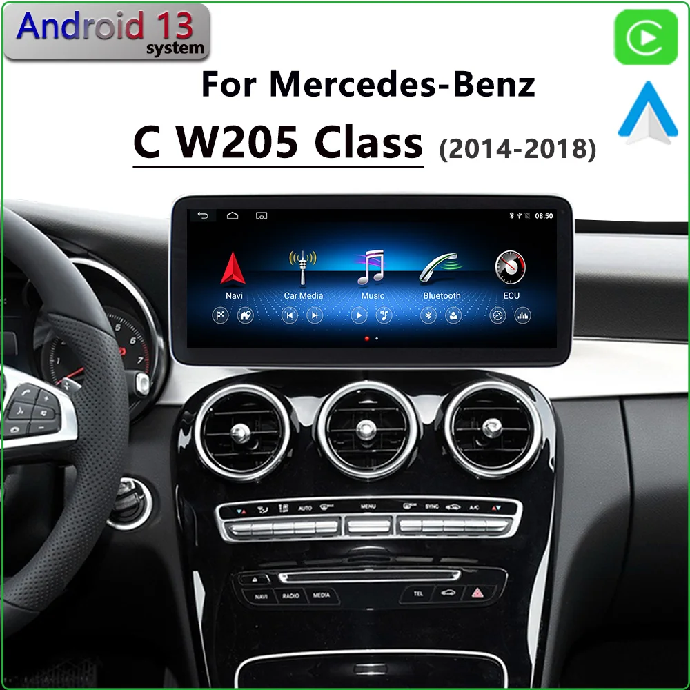 

Android 13 для Mercedes-Benz C W205 C200 C260 2014 2018 CarPlay Автомагнитола GPS-навигация мультимедийный плеер BT 10.25 IPS экран