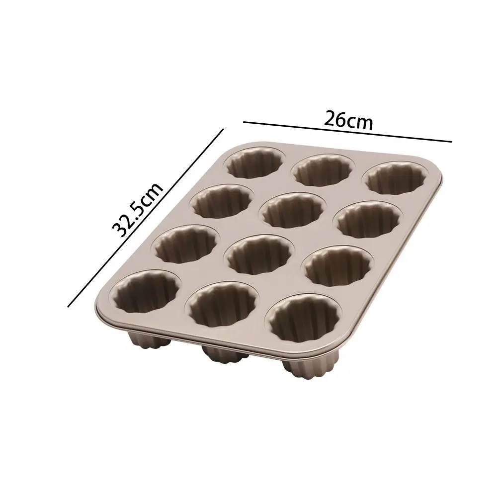 Molde para hornear de acero al carbono para canelé francés, mousse y natillas, utensilio de repostería, molde para pastel