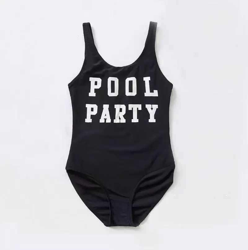 2024 Kids Latest Beach All-in-One Ice Cream Letter Print Girls Swimsuit Sunshine Baby Convenient Comfortable Swimsuit