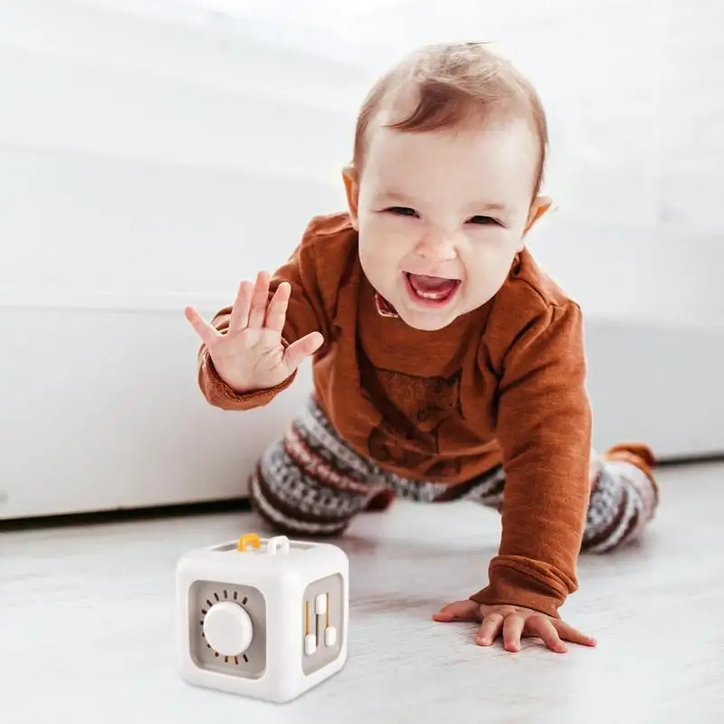 Cubo de juguete sensorial Montessori para niños y niñas, juguete interactivo sensorial, resistente a impactos, lindo