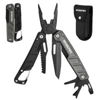 WORKPRO 11-in-1 Multi-tool Pliers with Carabiner and Sheath Folding Plier Wire Stripper Outdoor Camping Pocket Mini Portable