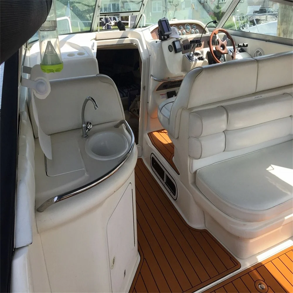 1995-1999 Sea Ray Sundancer 330 منصة السباحة قمرة القيادة وسادة قارب إيفا خشب الساج الطابق SeaDek MarineMat Gatorstep نمط ذاتية اللصق KJ2