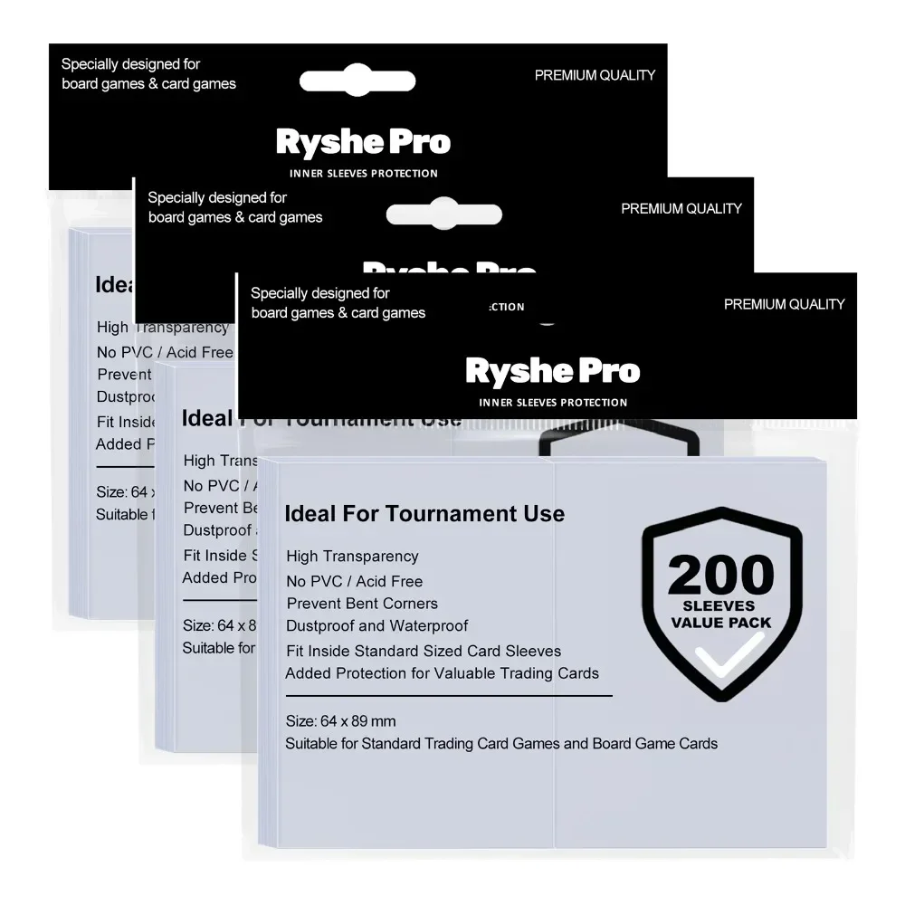 200pcs 64x89mm Hd Waterproof Clear Card Penny Sleeves Trading Card Protector Double-Sleeving Fit For MTG PKM TCG Inner Sleeves