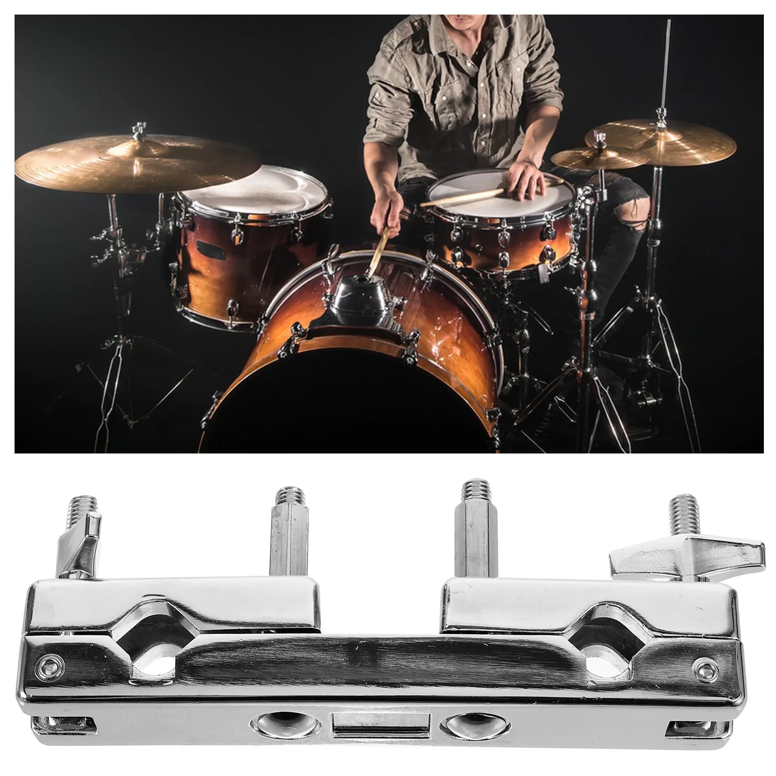

1PC Drum Clamp Cymbal Extension Clip Cowbell Holder Zinc Alloy Compact Universal Stand for Percussion Instruments Accessories