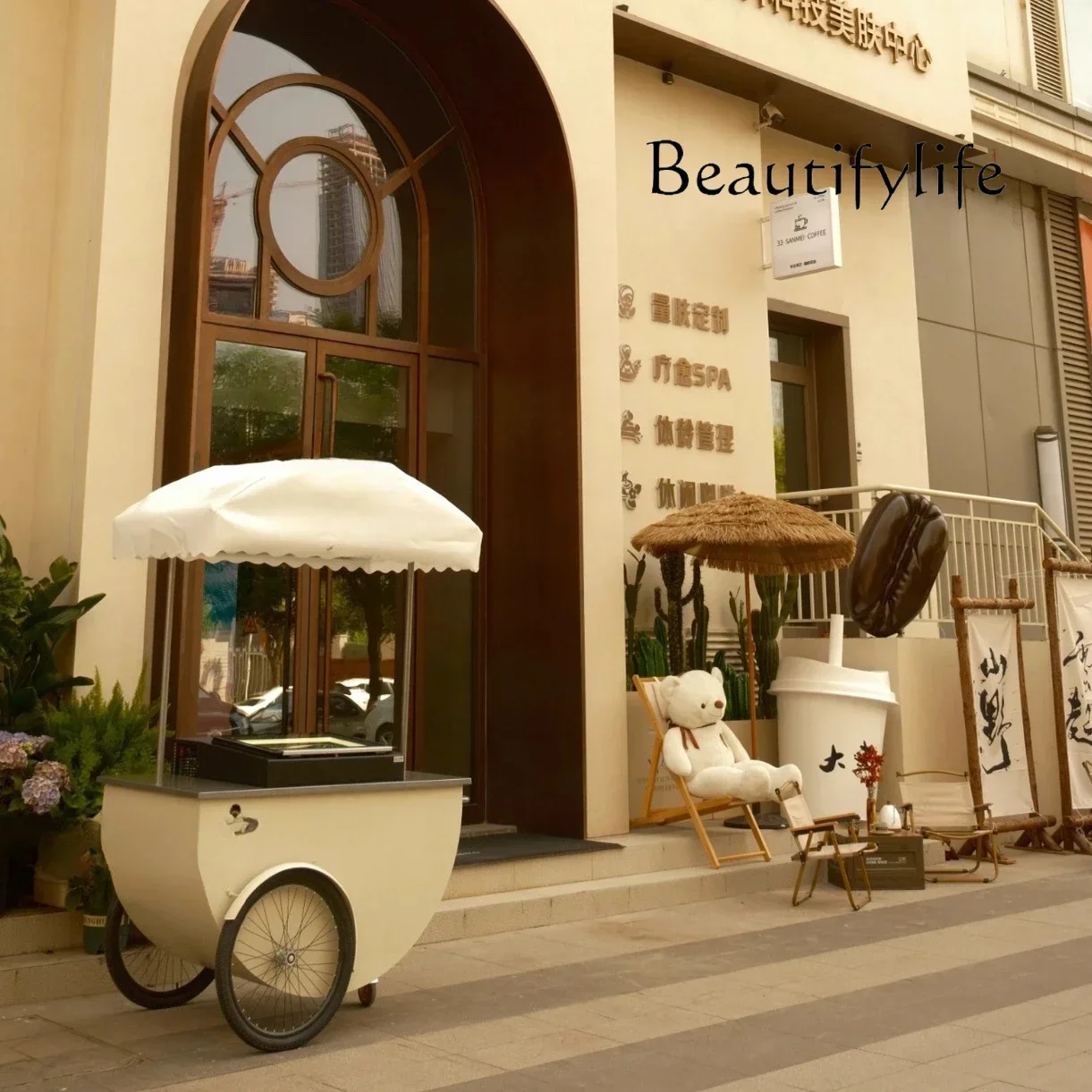 

BJ Fashionable Mall Store Drainage Float Commercial Activities Meichen Decorative Car Display Car Movable Ice Cream Truck Shopp