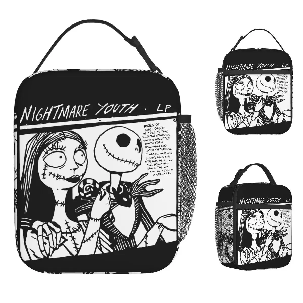 

The Nightmare Before Christmas Insulated Lunch Bags High Capacity Reusable Cooler Bag Lunch Box Tote Beach Travel Bento Pouch