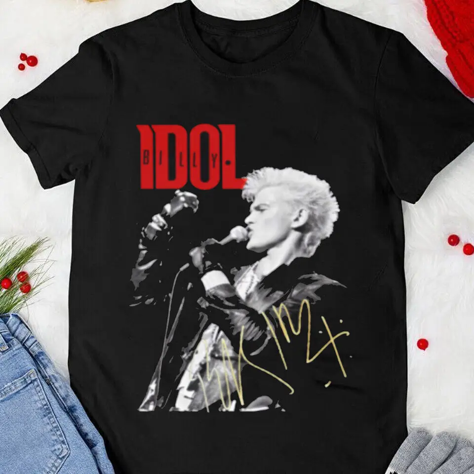 Billy Idol T-shirt Billy Idol Signature Short Sleeve Cotton Shirt FASTSHIPPING