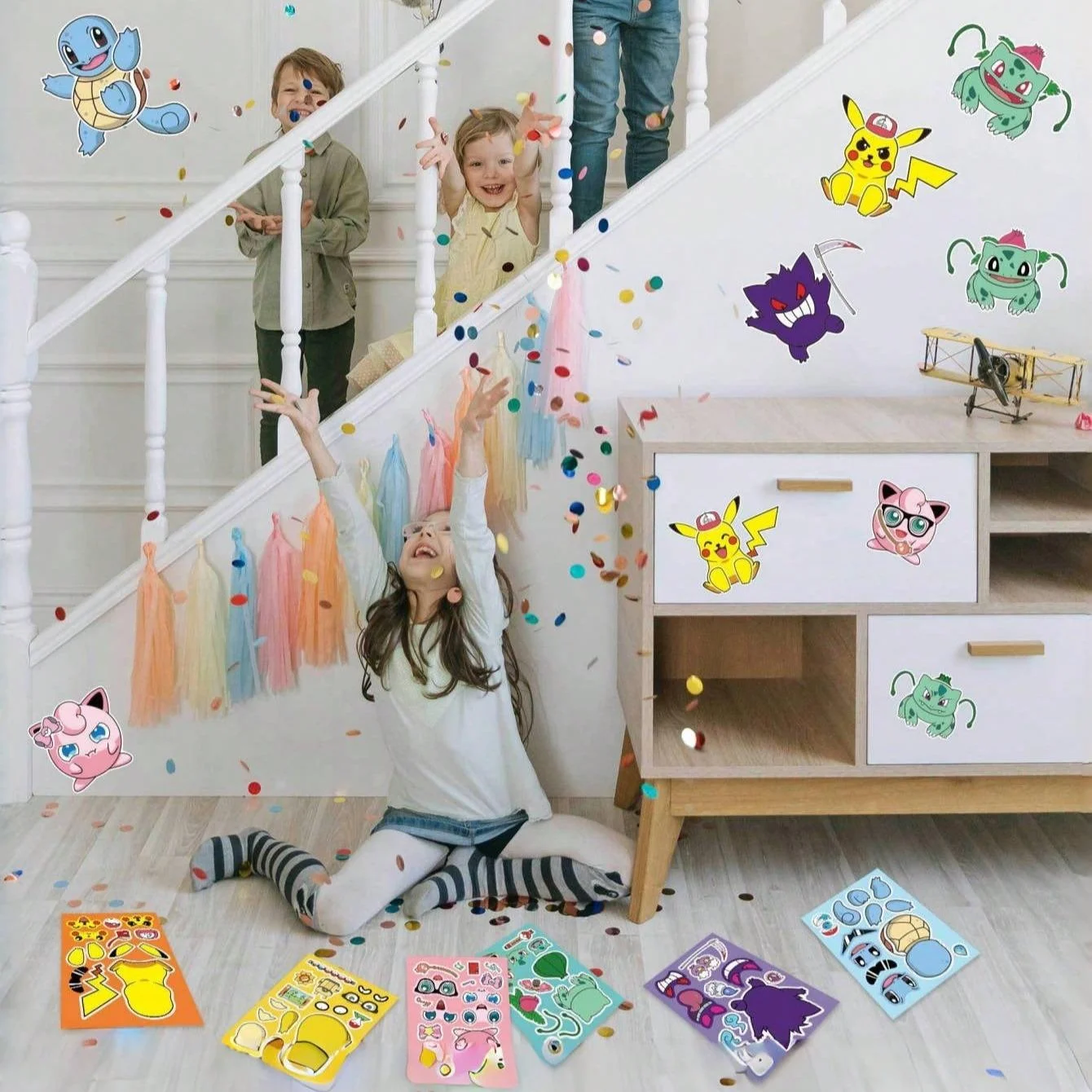 8/16/24/32/40/48 pcs Anime Cartoon Puzzle & DIY Stickers for Journaling - Educational Parent-Child Interactive Toy. Best Gift