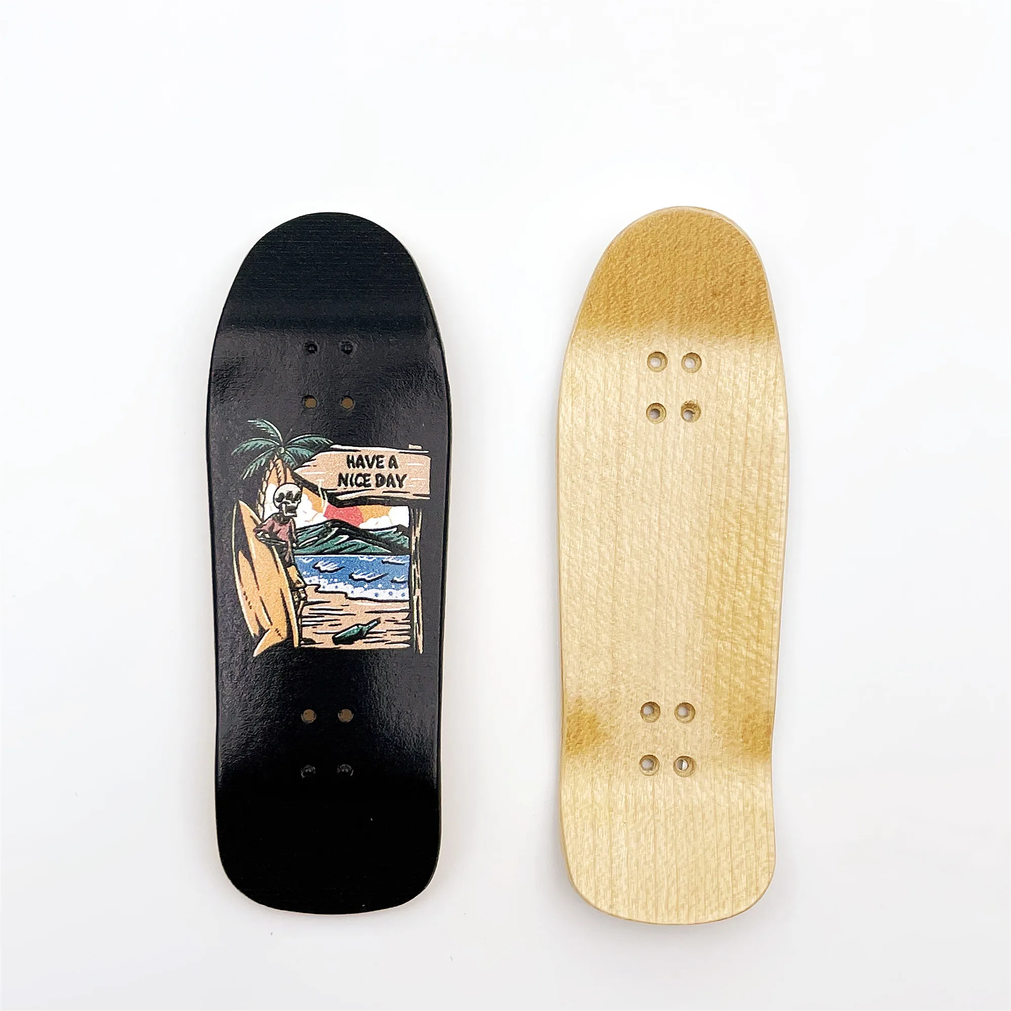 34mm Cruiser Fingerboard Deck New Shape with Graphic for Professional Mini Finger Skateboard