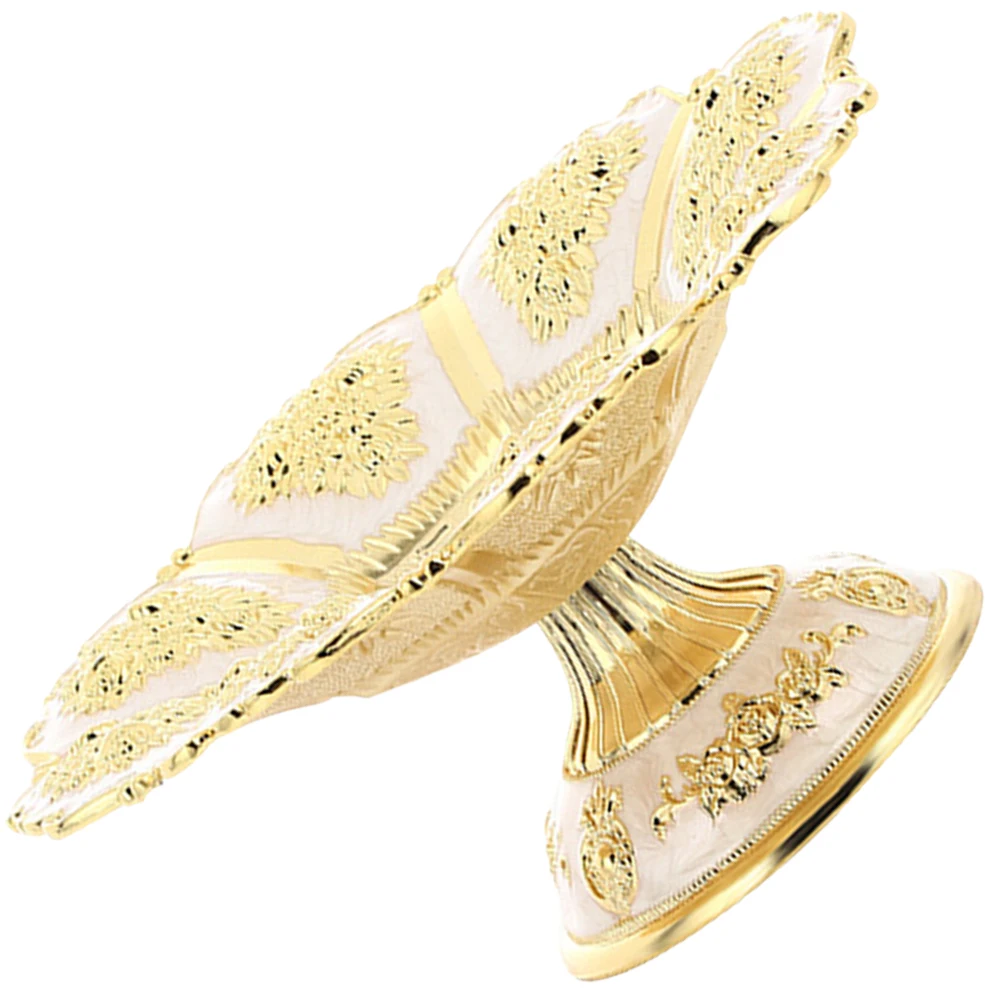 

Bright Golden Fruit Plate Metal Snack Dish Aluminum Alloy Reliable Home Storage Kitchen Bar Dessert Cake Candy Holder