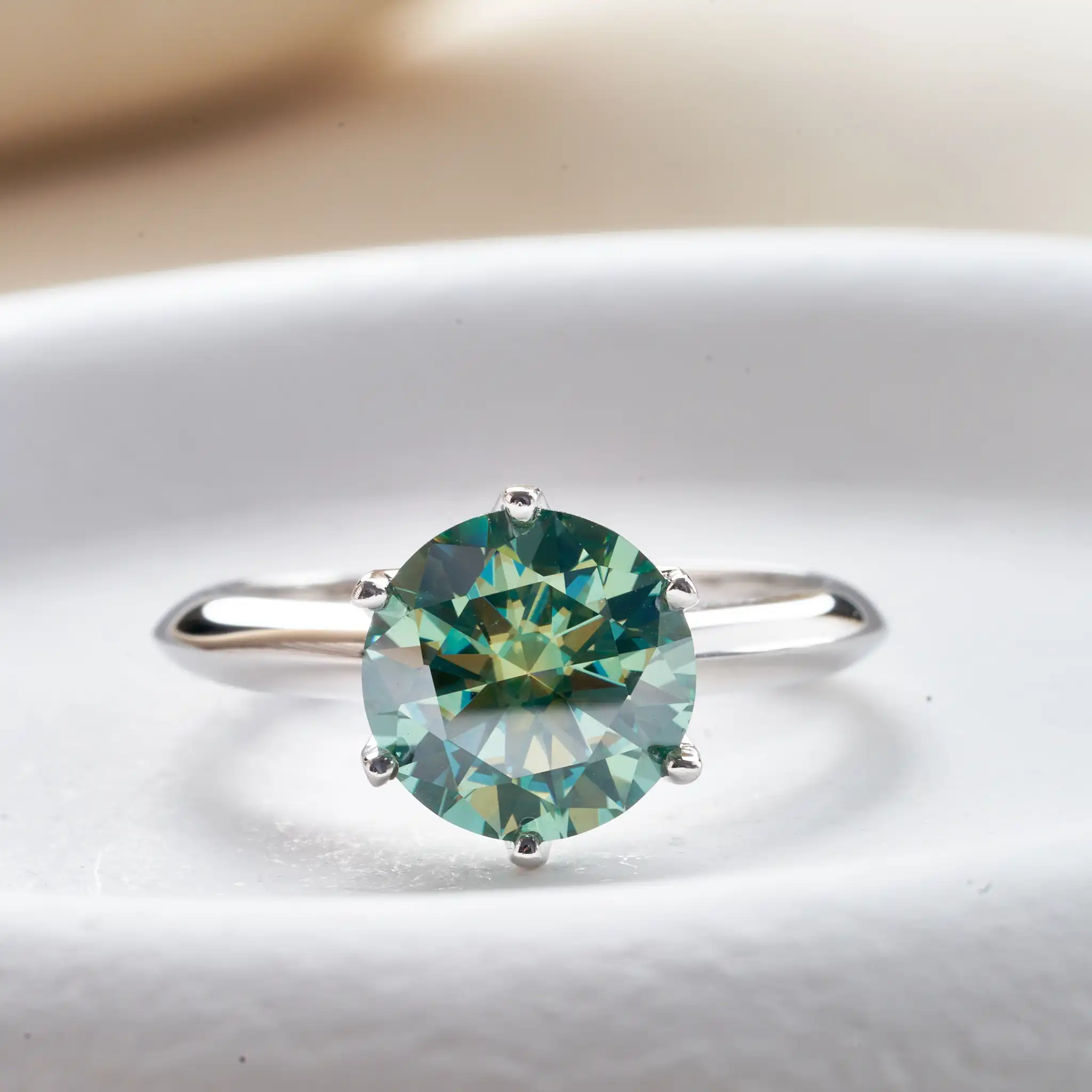 Solid 925 Sterling Silver Ring with Real D Color VVS Moissanite Stone Fine Jewelry for Women Wedding Engagement Finger Rings 5