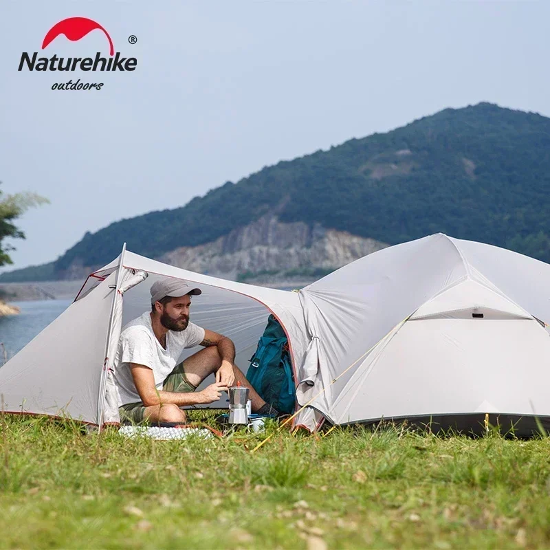 Imagem -02 - Naturehike-tenda de Dupla Camada para Pessoas Ultraleve Impermeável Camping Anti uv Sombra de Praia Caminhadas Sobrevivência ao ar Livre