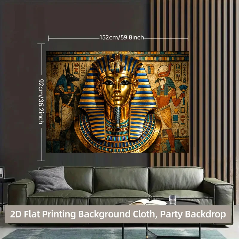 Majestic Egyptian Pharaoh Wall Tapestry Golden Mask Ancient Egypt Decor Mural Home Palace Art Backdrop Room Hanging