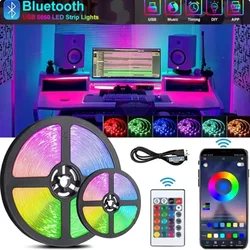 USB LED Strip Lights 5050 APP Control Color Changing RGB Led Light Lamp Tape for Room Flexible Decoration TV Backlight Diode